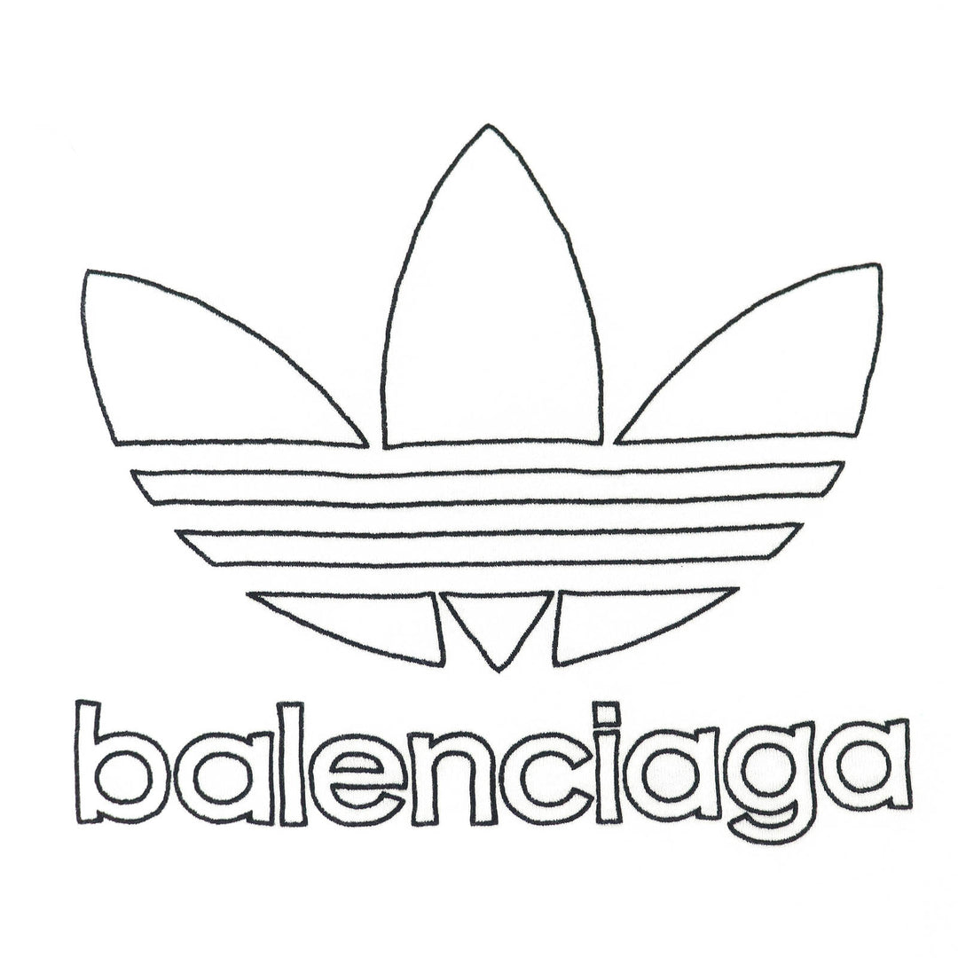 未使用品△BALENCIAGA×adidas バレンシアガ×アディダス 2022年製 723976 コットン100％ ロゴ刺繍 オーバーサイズ 半袖Ｔシャツ 1 正規品