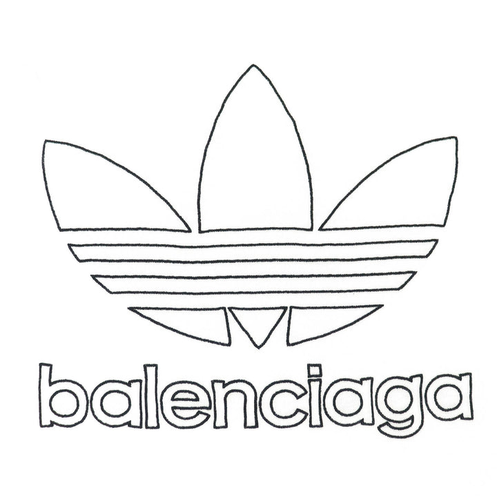 未使用品△BALENCIAGA×adidas バレンシアガ×アディダス 2022年製 723976 コットン100％ ロゴ刺繍 オーバーサイズ 半袖Ｔシャツ 1 正規品