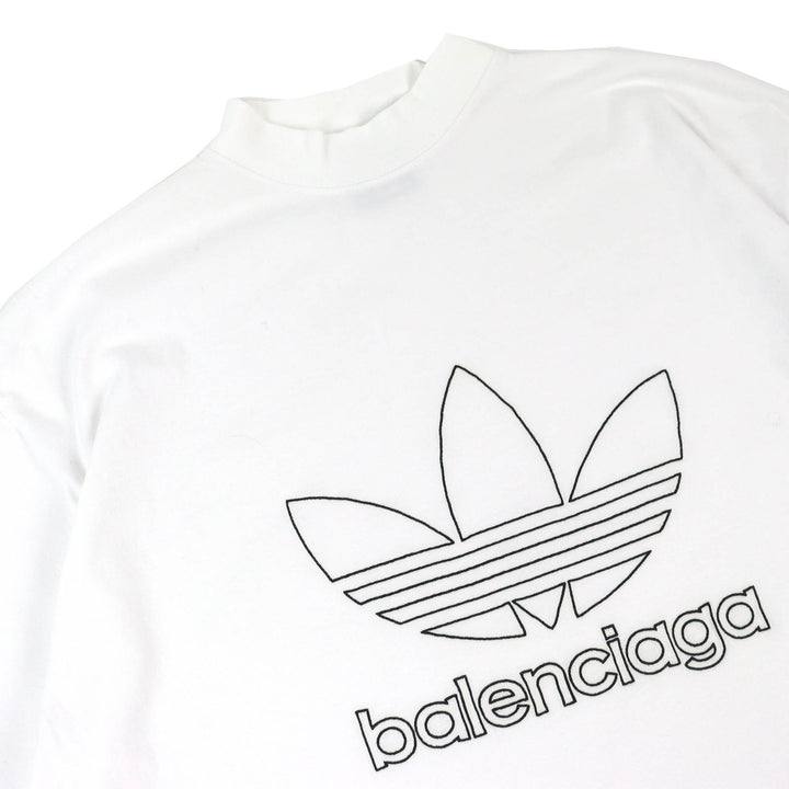 未使用品△BALENCIAGA×adidas バレンシアガ×アディダス 2022年製 723976 コットン100％ ロゴ刺繍 オーバーサイズ 半袖Ｔシャツ 1 正規品