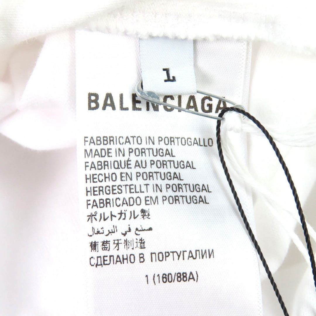 未使用品△BALENCIAGA×adidas バレンシアガ×アディダス 2022年製 723976 コットン100％ ロゴ刺繍 オーバーサイズ 半袖Ｔシャツ 1 正規品