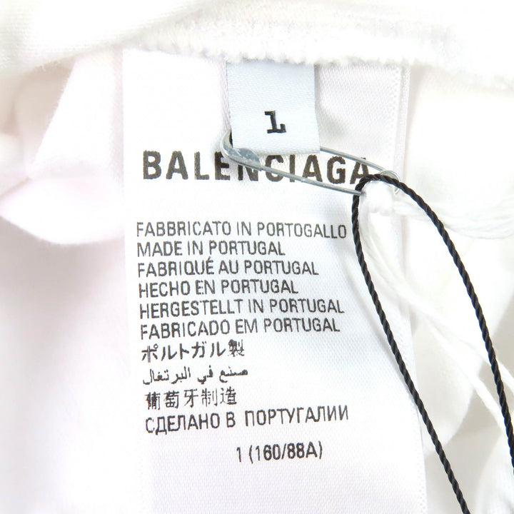 未使用品△BALENCIAGA×adidas バレンシアガ×アディダス 2022年製 723976 コットン100％ ロゴ刺繍 オーバーサイズ 半袖Ｔシャツ 1 正規品