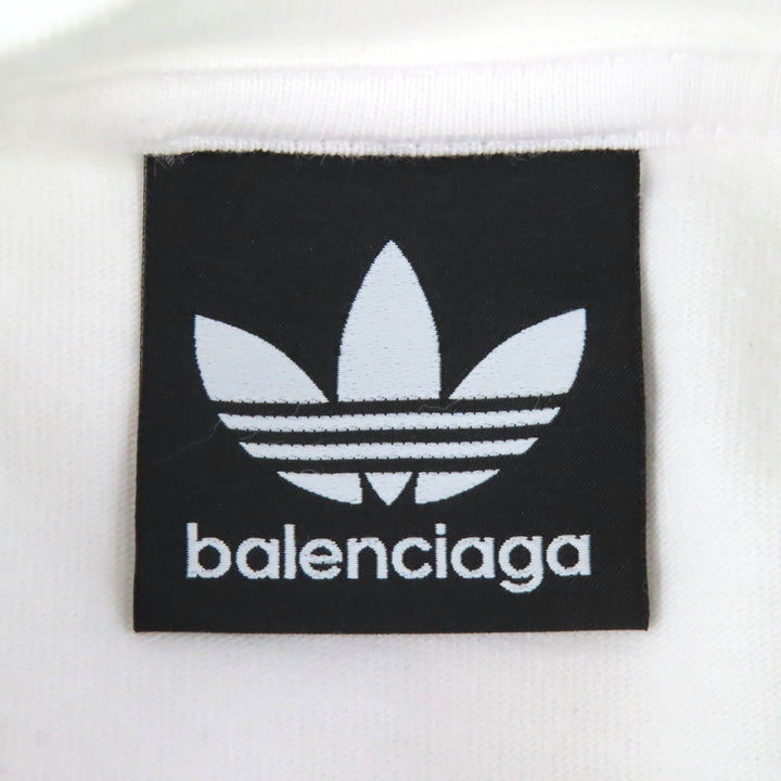 未使用品△BALENCIAGA×adidas バレンシアガ×アディダス 2022年製 723976 コットン100％ ロゴ刺繍 オーバーサイズ 半袖Ｔシャツ 1 正規品