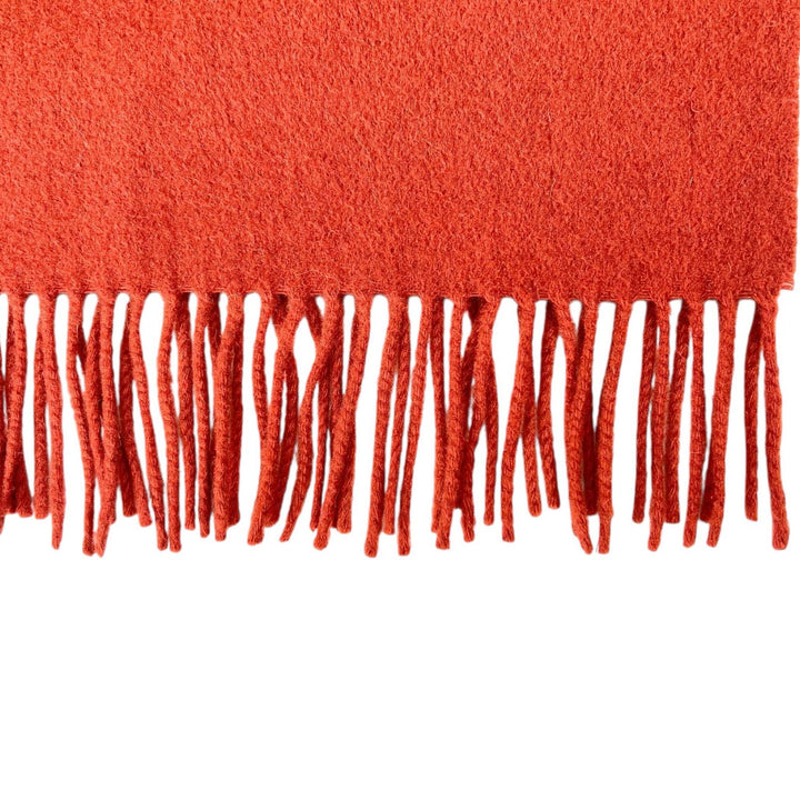 美品▲HERMES エルメス カシミヤ100％ ロゴ刺繍 フリンジ付き マフラー ストール ブラウン系 イギリス製 レディース