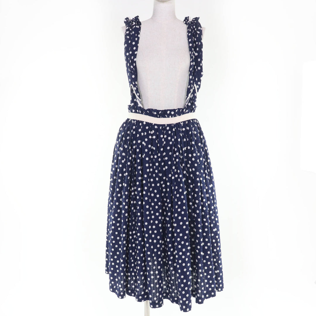 極美品☆tricot COMME des GARCONS トリココムデギャルソン TG-S018 ドット ジャンパースカート サロペットワンピース ネイビー M 正規品