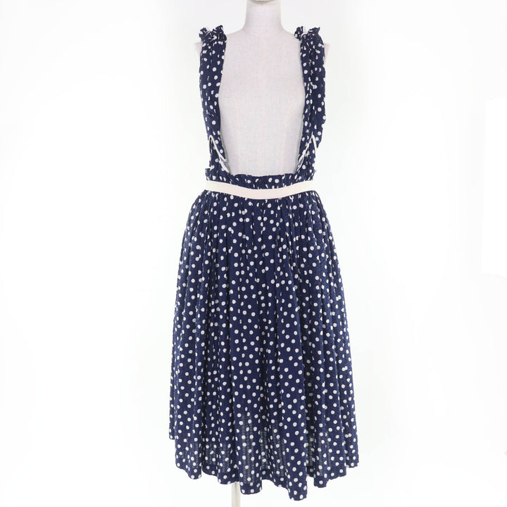 極美品☆tricot COMME des GARCONS トリココムデギャルソン TG-S018 ドット ジャンパースカート サロペットワンピース ネイビー M 正規品