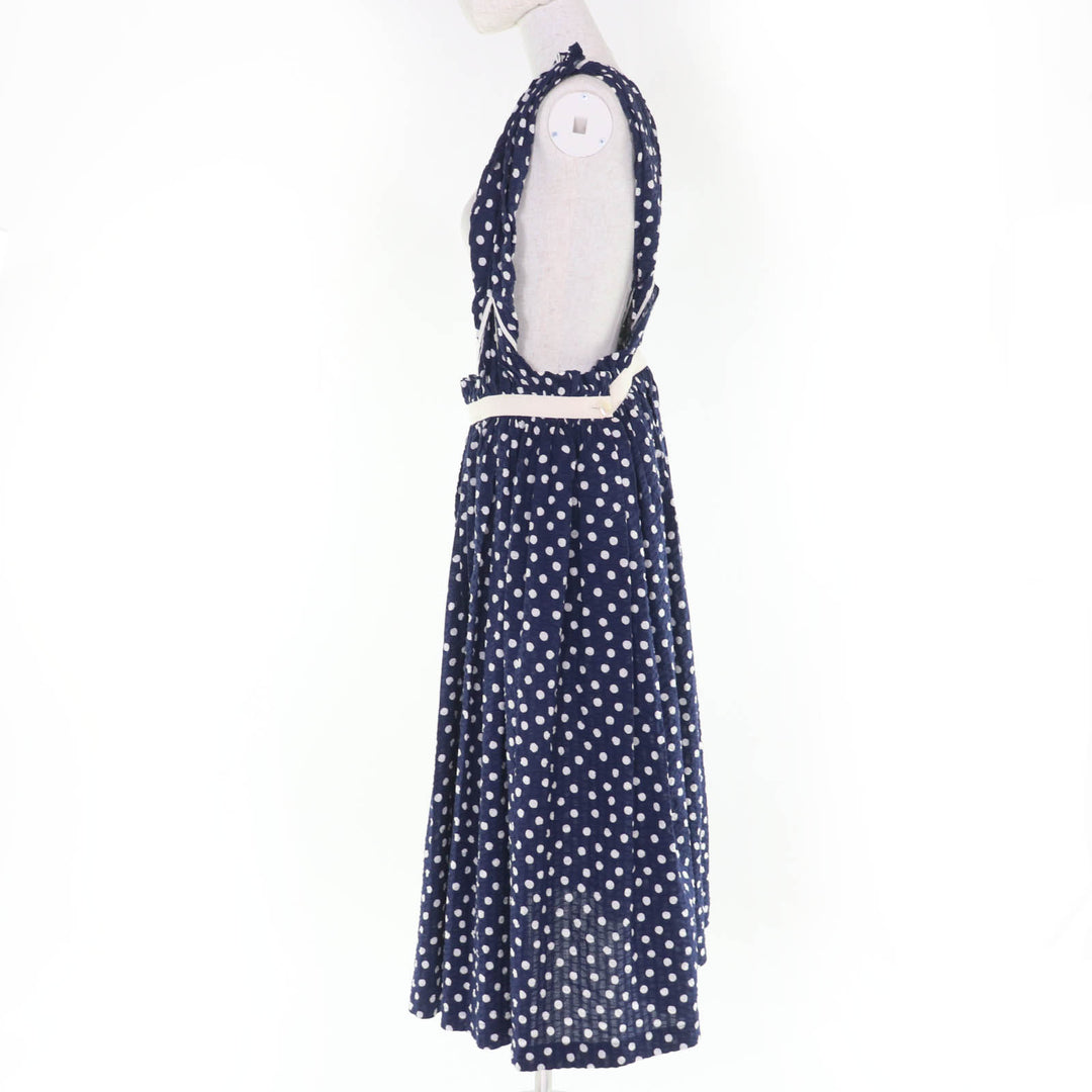 極美品☆tricot COMME des GARCONS トリココムデギャルソン TG-S018 ドット ジャンパースカート サロペットワンピース ネイビー M 正規品