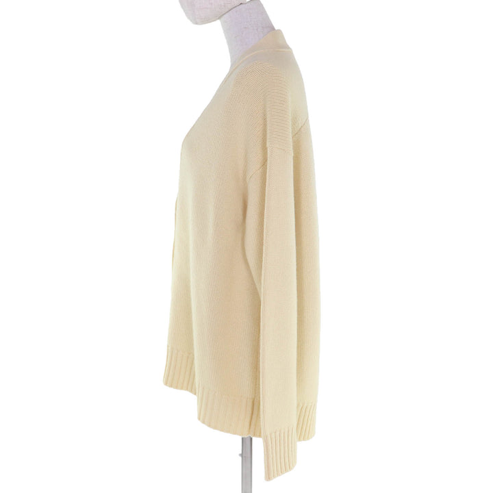 極美品◇JIL SANDER ジルサンダー JSCU752017 カシミヤ コットン Vネック 長袖ニット カーディガン イエロー 34 伊製 レディース