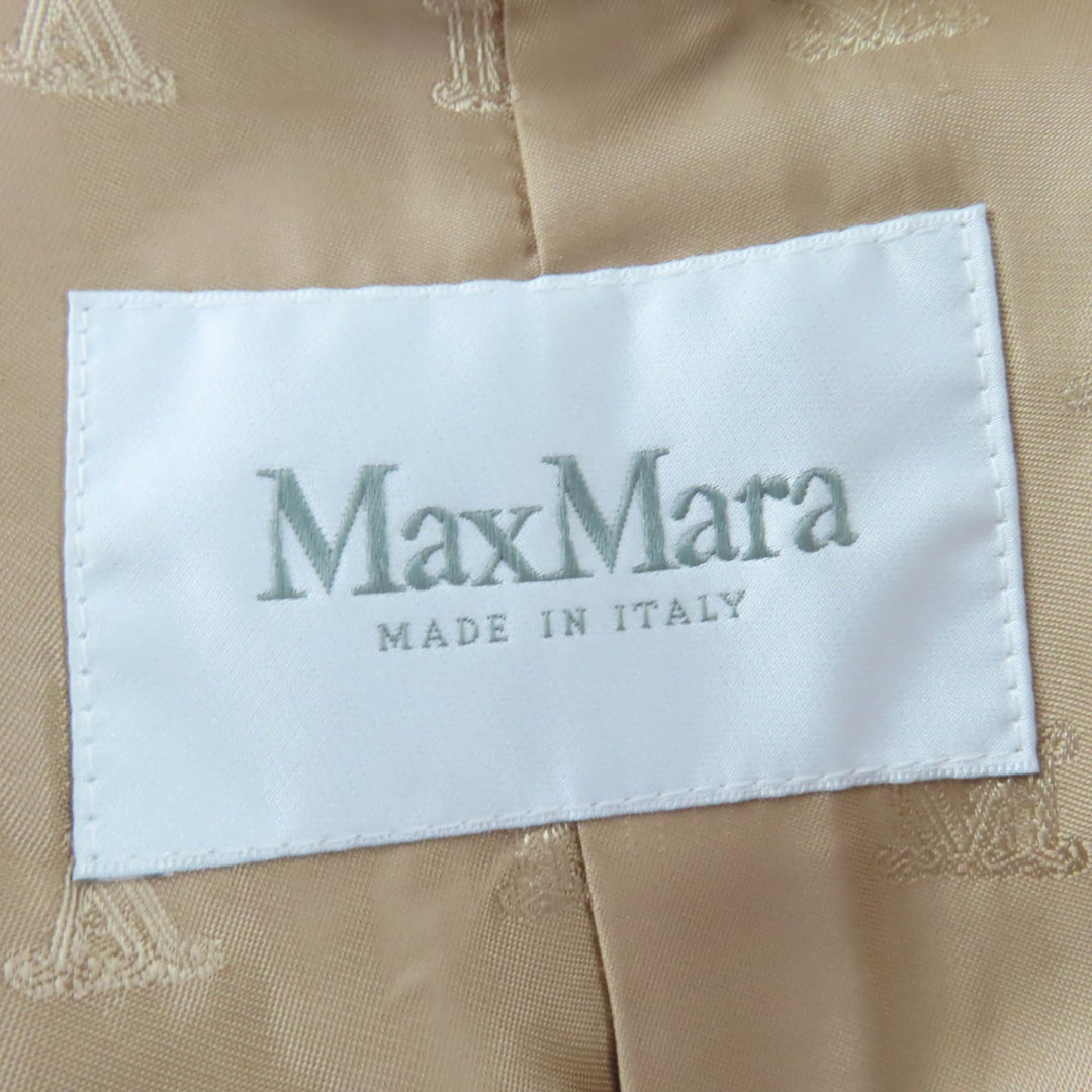 極美品☆Max Mara マックスマーラ 101101016 テディベアコート キャメル100％ シルク混 ベージュ ゴールドラメ M イタリア製 正規品