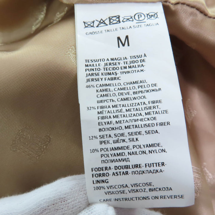 極美品☆Max Mara マックスマーラ 101101016 テディベアコート キャメル100％ シルク混 ベージュ ゴールドラメ M イタリア製 正規品