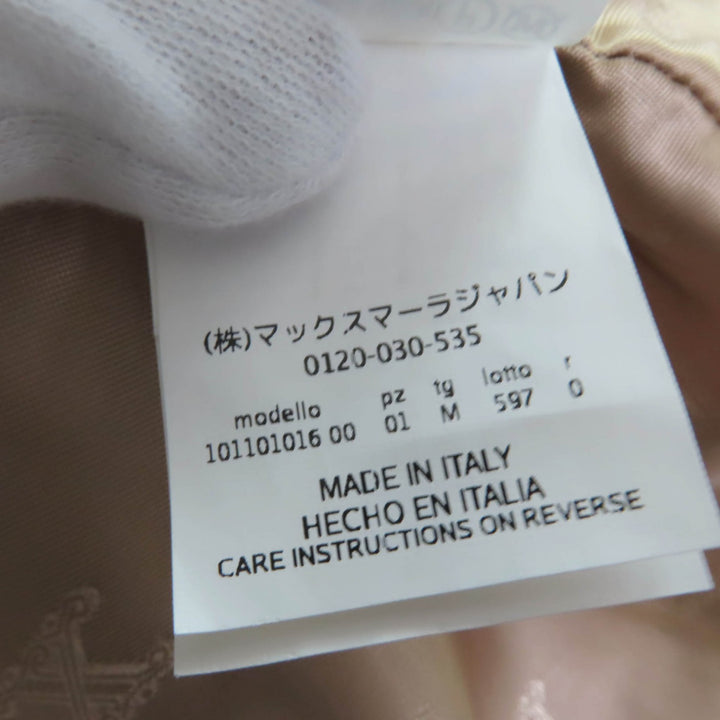 極美品☆Max Mara マックスマーラ 101101016 テディベアコート キャメル100％ シルク混 ベージュ ゴールドラメ M イタリア製 正規品