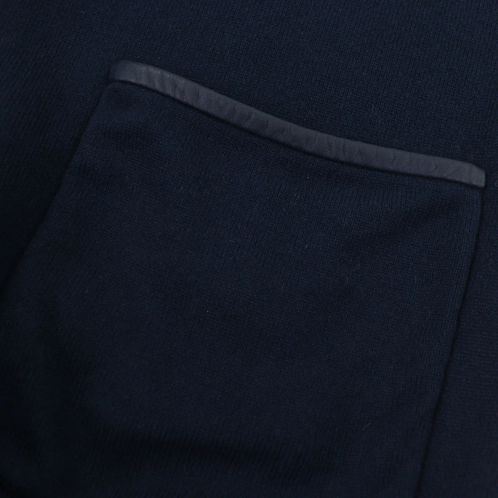 極美品□Loro Piana ロロピアーナ FAI0388 ベビーカシミヤ100％ レザーパイピング リバーシブル ロングニットカーディガン S 伊製 正規品