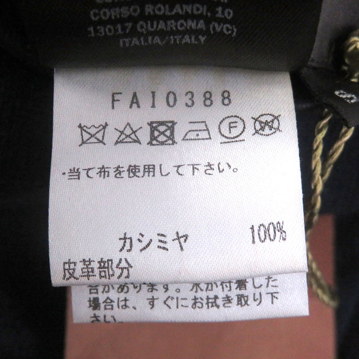 極美品□Loro Piana ロロピアーナ FAI0388 ベビーカシミヤ100％ レザーパイピング リバーシブル ロングニットカーディガン S 伊製 正規品