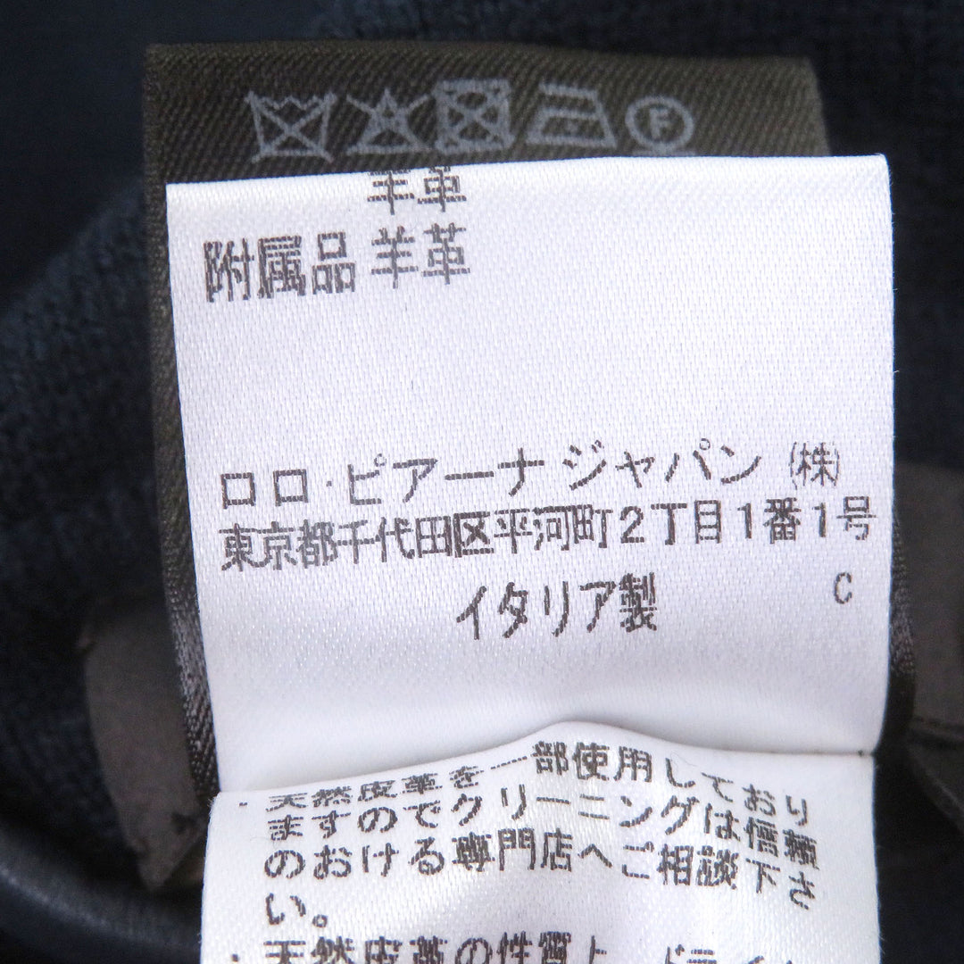 極美品□Loro Piana ロロピアーナ FAI0388 ベビーカシミヤ100％ レザーパイピング リバーシブル ロングニットカーディガン S 伊製 正規品