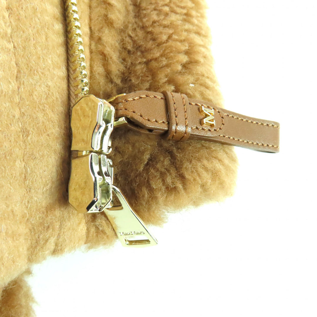 極美品★Max Mara マックスマーラ 2024年製 24247363426 NEWMANTO TEDDY CAPE キャメル シルク混 レザーZIP ケープ ポンチョ SM 正規品