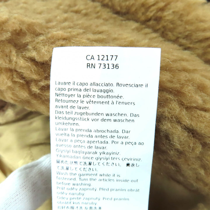 極美品★Max Mara マックスマーラ 2024年製 24247363426 NEWMANTO TEDDY CAPE キャメル シルク混 レザーZIP ケープ ポンチョ SM 正規品