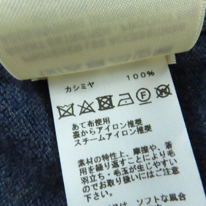 未使用品☆HERMES エルメス 24AW 4H2600D1 カシミヤ100％ サークルロゴ 半袖ニット ネイビー 40 イギリス製 正規品 レディース