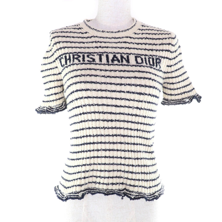 極美品★クリスチャンディオール 25SS 514S75A7014 Mariniere Short-Sleeved Sweater マリニエール柄 半袖ニット 38 正規品