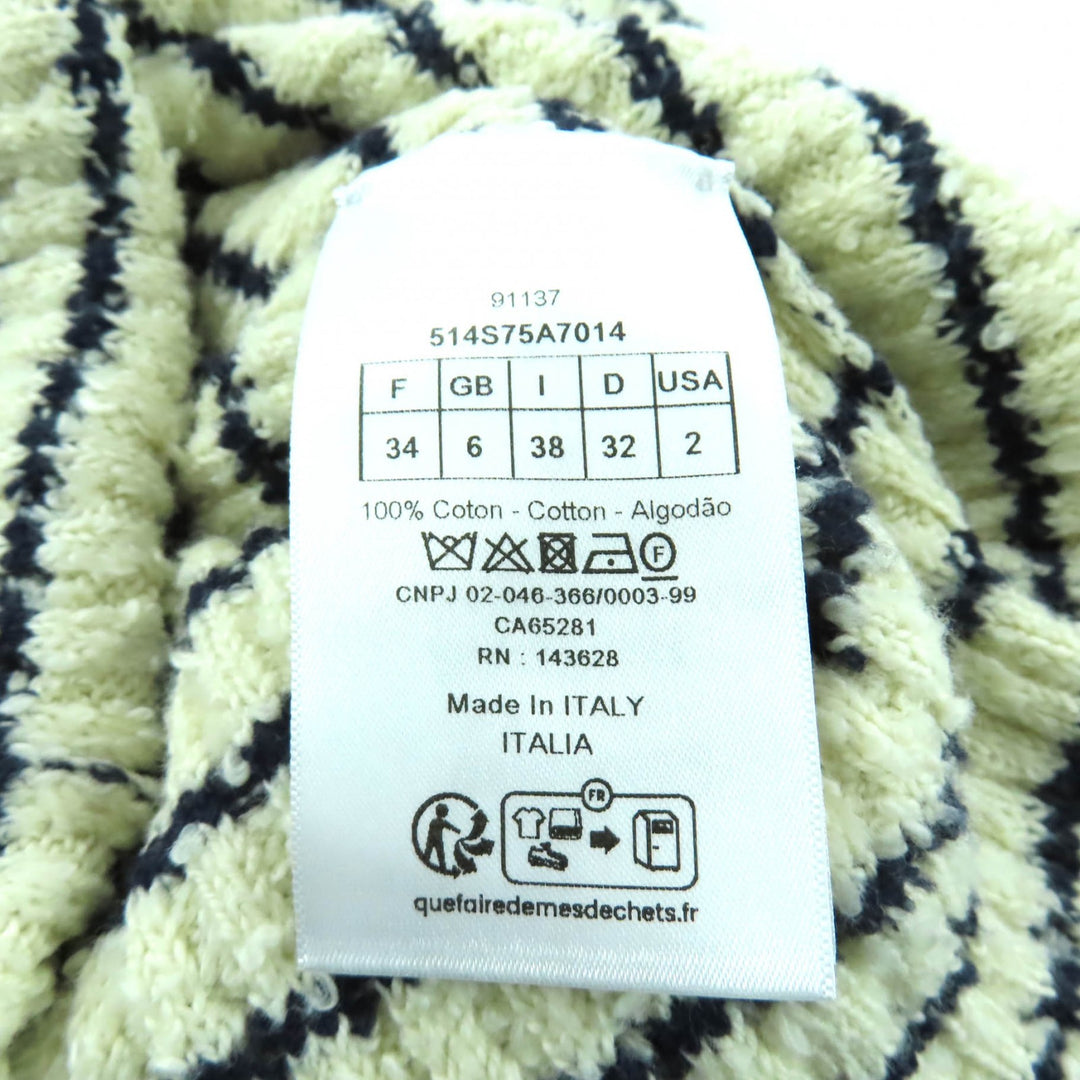 極美品★クリスチャンディオール 25SS 514S75A7014 Mariniere Short-Sleeved Sweater マリニエール柄 半袖ニット 38 正規品