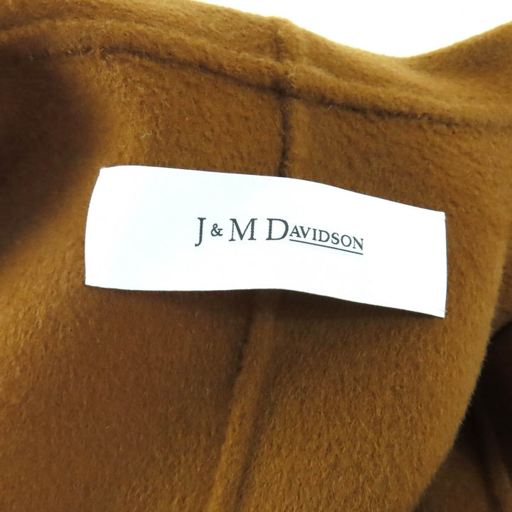 極美品★J&amp;M Davidson ジェイアンドエムデヴィッドソン ウール カシミヤ混 ベルト付 ダブルフェイス ラップコート ブラウン 6 正規品