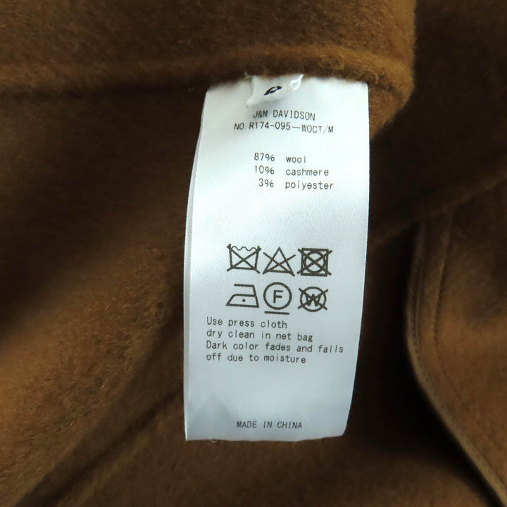 極美品★J&amp;M Davidson ジェイアンドエムデヴィッドソン ウール カシミヤ混 ベルト付 ダブルフェイス ラップコート ブラウン 6 正規品