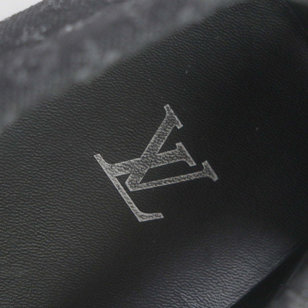 極美品▼LOUIS VUITTON ルイヴィトン 1ACPWC LVドライバーライン モカシン モノグラムデニム ドライビングシューズ ブラック 6.5 メンズ