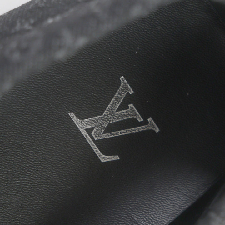 極美品▼LOUIS VUITTON ルイヴィトン 1ACPWC LVドライバーライン モカシン モノグラムデニム ドライビングシューズ ブラック 6.5 メンズ