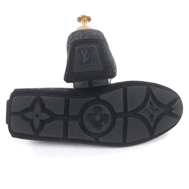 極美品▼LOUIS VUITTON ルイヴィトン 1ACPWC LVドライバーライン モカシン モノグラムデニム ドライビングシューズ ブラック 6.5 メンズ