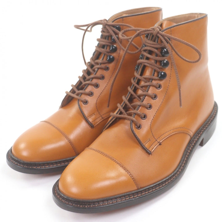 未使用品□Trickers トリッカーズ 7624 SCOTT レザー エイコンアンティーク ストレートチップ アンクルブーツ 茶 7.5 イングランド製