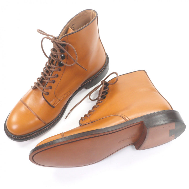 未使用品□Trickers トリッカーズ 7624 SCOTT レザー エイコンアンティーク ストレートチップ アンクルブーツ 茶 7.5 イングランド製