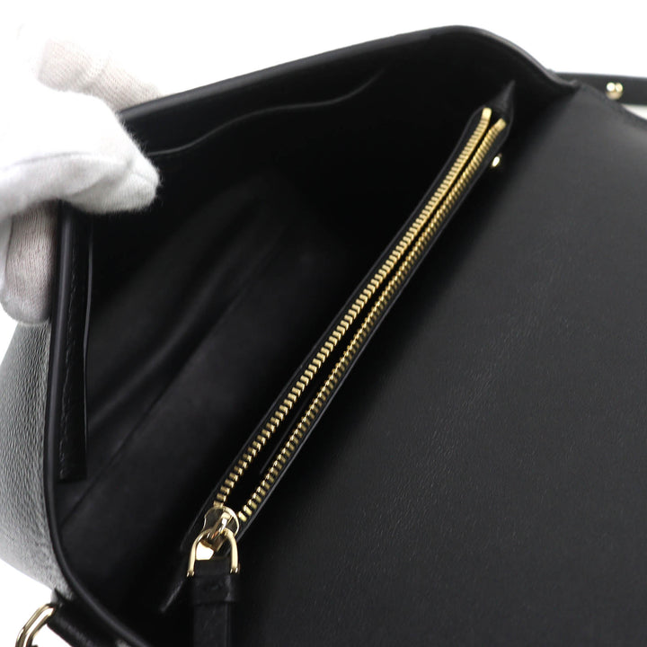 未使用品△Salvatore Ferragamo サルヴァトーレフェラガモ 21H886 スタジオ ガンチーニ レザー ショルダーバッグ ブラック ゴールド金具