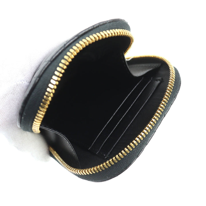 極美品△Christian Dior クリスチャンディオール S0872ONMJ レディディオール カナージュ フォンポーチ ラムスキン ブラック 定価195000