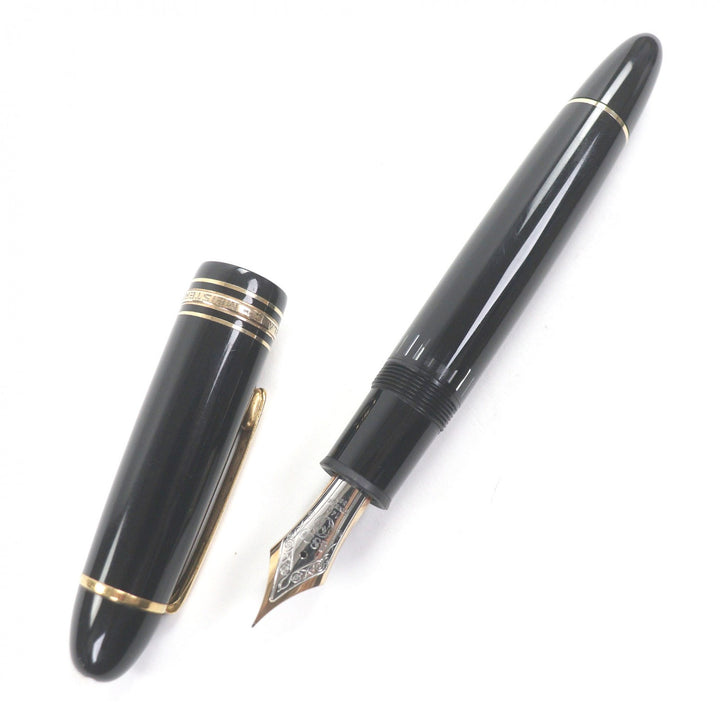 良品□MONTBLANC モンブラン マイスターシュテュック 149 ペン先14C EFニブ キャップ式 万年筆 ブラック ゴールド ドイツ製 メンズ
