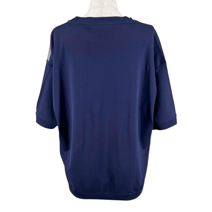 未使用品▲Salvatore Ferragamo サルヴァトーレフェラガモ コットン100％ ガンチーニロゴ 装飾付き 半袖Ｔシャツ ネイビー XL 正規品