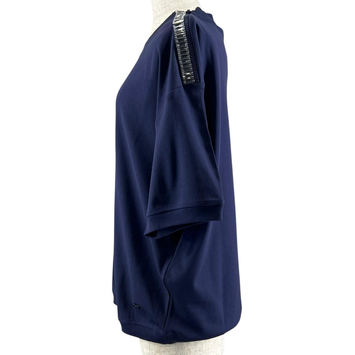 未使用品▲Salvatore Ferragamo サルヴァトーレフェラガモ コットン100％ ガンチーニロゴ 装飾付き 半袖Ｔシャツ ネイビー XL 正規品