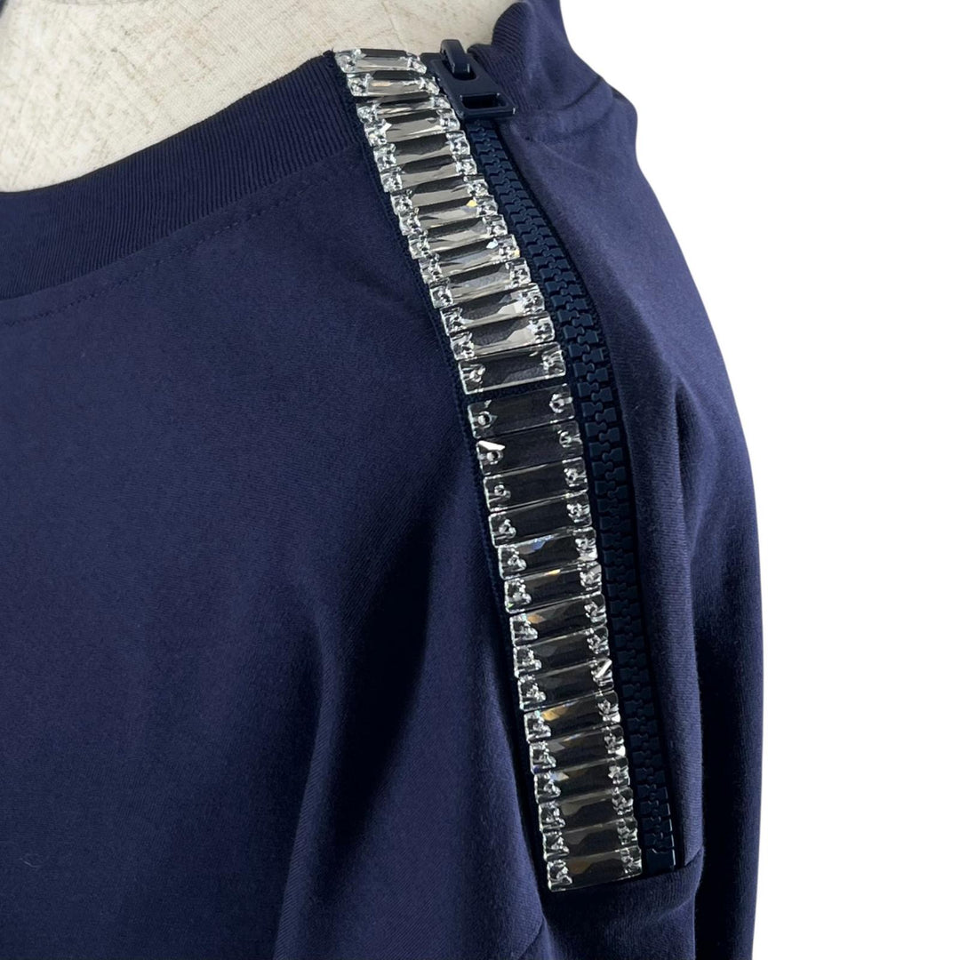 未使用品▲Salvatore Ferragamo サルヴァトーレフェラガモ コットン100％ ガンチーニロゴ 装飾付き 半袖Ｔシャツ ネイビー XL 正規品