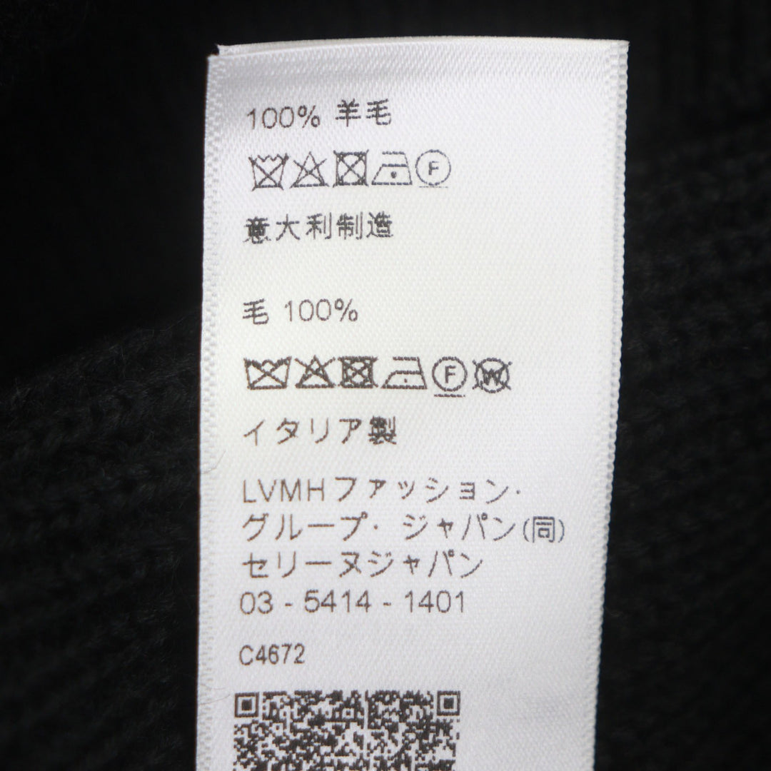 未使用品▼CELINE セリーヌ 25SS RY02Q0ZP2 ウール100% トリオンフ刺繡 ハーフジップ トラッカー ニット プルオーバー セーター M 正規品