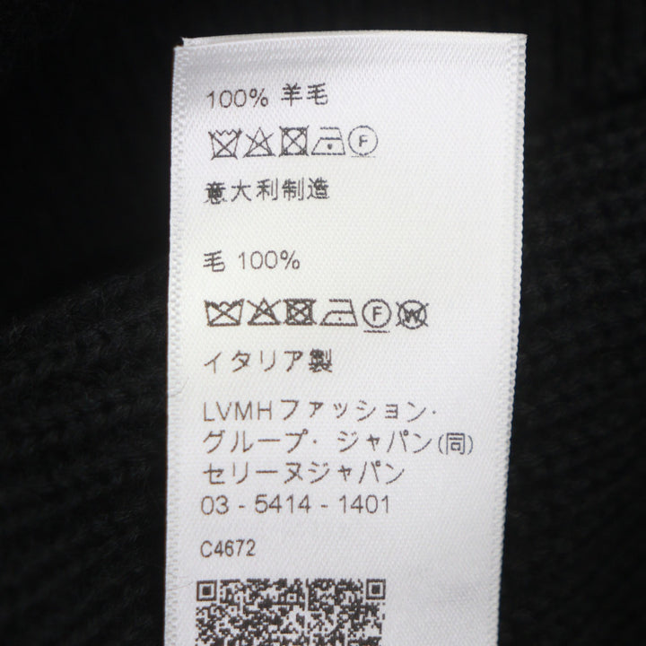 未使用品▼CELINE セリーヌ 25SS RY02Q0ZP2 ウール100% トリオンフ刺繡 ハーフジップ トラッカー ニット プルオーバー セーター M 正規品