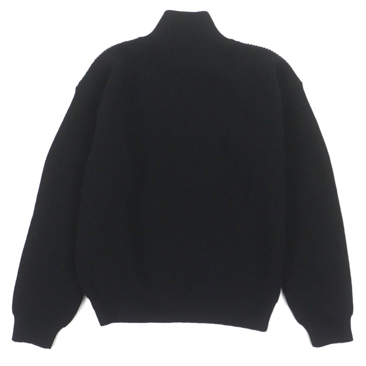 未使用品▼CELINE セリーヌ 25SS RY02Q0ZP2 ウール100% トリオンフ刺繡 ハーフジップ トラッカー ニット プルオーバー セーター M 正規品