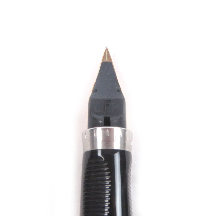 極美品□PARKER パーカー SONNET ソネット ペン先14K チェック柄 キャップ式 万年筆 ステーショナリー ゴールド フランス製 メンズ