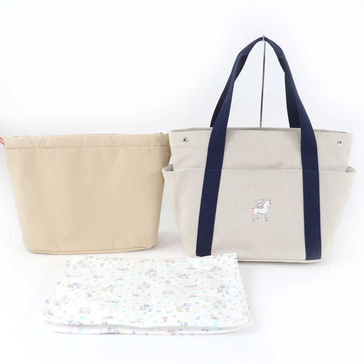 極美品☆HERMES エルメス マザーズバッグ ガブリオル コットン100％ グリ・ペルル トートバッグ フランス製 レディース 定価404800円