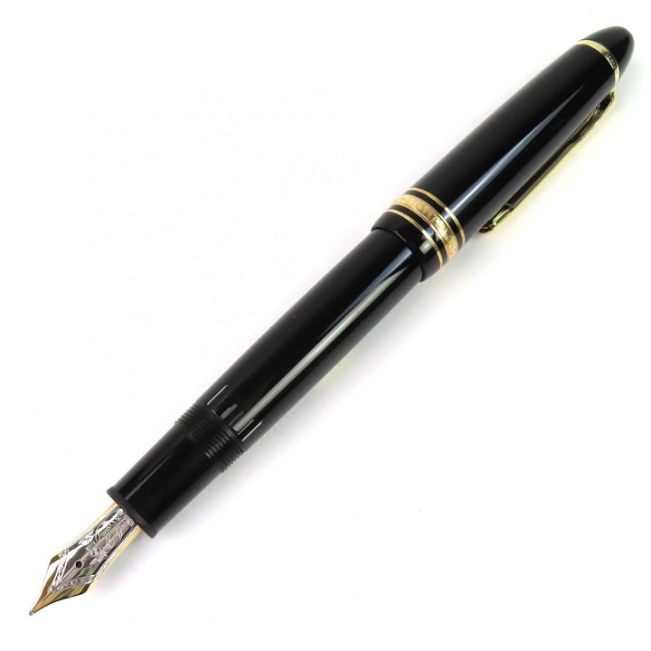 極美品△MONTBLANC モンブラン マイスターシュテュック 146 ペン先14K Mニブ ホワイトスター 万年筆 ブラック ゴールド ドイツ製 メンズ