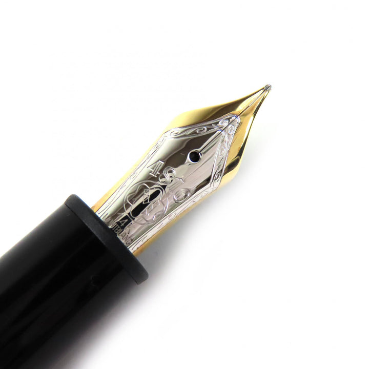 極美品△MONTBLANC モンブラン マイスターシュテュック 146 ペン先14K Mニブ ホワイトスター 万年筆 ブラック ゴールド ドイツ製 メンズ