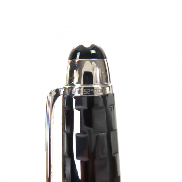 極美品▼MONTBLANC モンブラン マイスターシュテュック ソリテール セラミック ブラックプリズマ クラシック ペン先18K Ｍニブ 万年筆