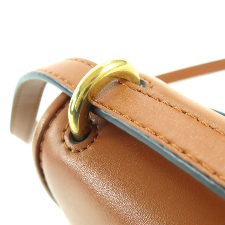 極美品◇FENDI フェンディ 8BS082 カモン スモール FFロゴ金具付 レザー サッチェルバッグ ショルダーバッグ ブラウン ゴールド金具 伊製