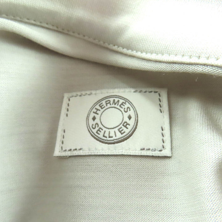 未使用品★HERMES エルメス エルメス・フィット ウール100％ グリ・キャリエール セリエボタン付 ハーフZIP カットソー M 仏製 正規品