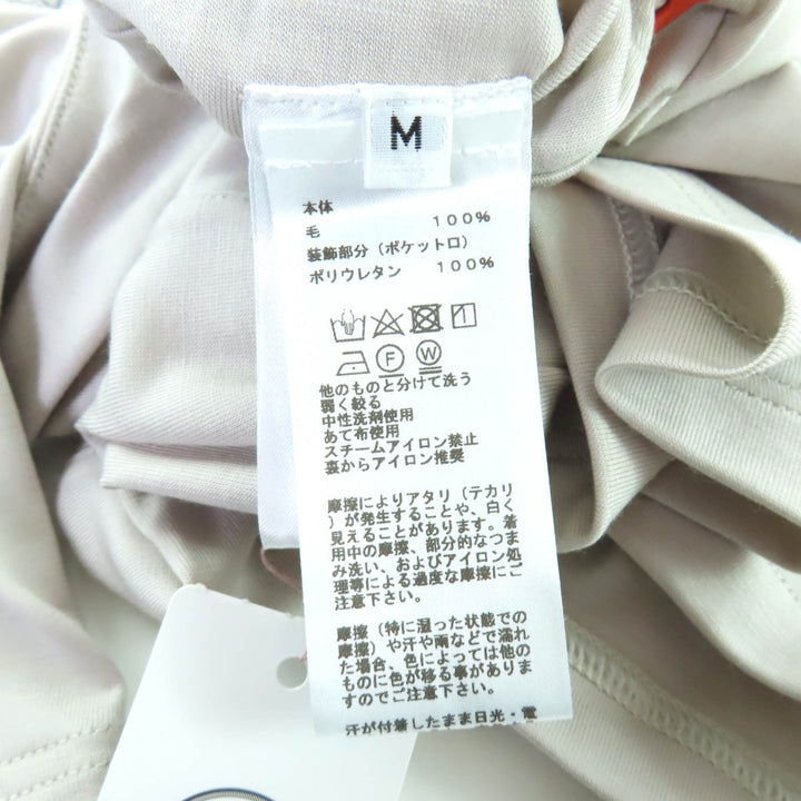 未使用品★HERMES エルメス エルメス・フィット ウール100％ グリ・キャリエール セリエボタン付 ハーフZIP カットソー M 仏製 正規品
