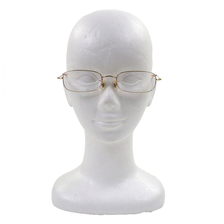 極美品▼白山眼鏡 ハクサンメガネ チタニウム スクエア メガネ 眼鏡 アイウェア ゴールド クリアブラウン 度入り ケース付き メンズ