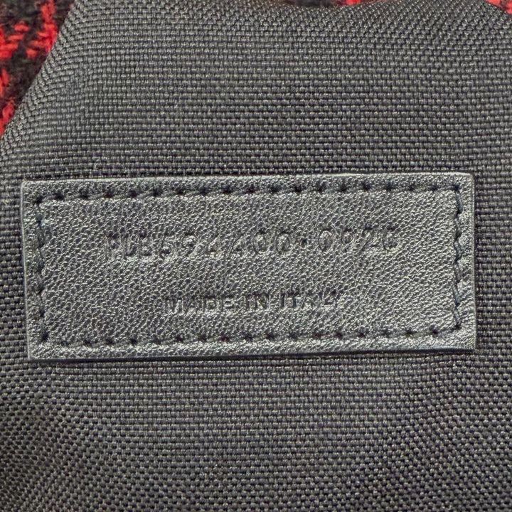 極美品◇SAINT LAURENT PARIS サンローランパリ 594400 ウール レザーロゴパッチ付き チェック柄 2WAY ダッフルバッグ ボストンバッグ