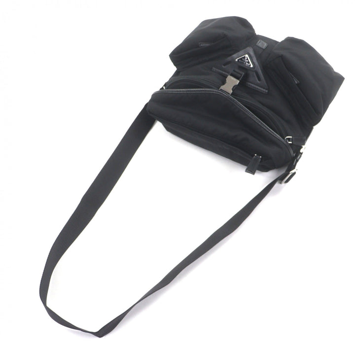 良品▼PRADA プラダ 2VD062 ナイロン レザー Re-Nylon トライアングルロゴ 三角プレート メッセンジャー ショルダーバッグ 定価390500円