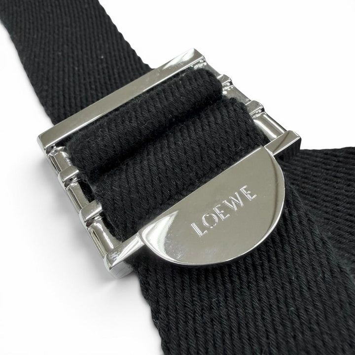 極美品▼LOEWE ロエベ B553A72X22 レザー アナグラムロゴ ミリタリーメッセンジャー ショルダーバッグ ブラック XS メンズ 定価276100円